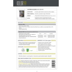 KOLOREKO Tinte natural CASTAÑO OSCURO - cubre las canas, colorea y protege el cabello - Tinte ecológico 100% Herbal Bio