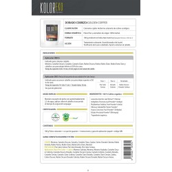 KOLOREKO Tinte natural DORADO COBRIZO - cubre las canas, colorea y protege el cabello - Tinte ecológico 100% Herbal Bio