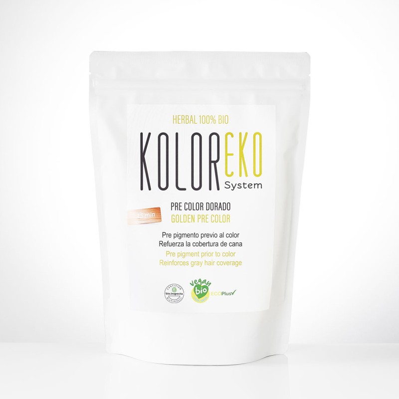 KOLOREKO PRECOLOR DORADO para tinte natural - Pigmento previo al color, refuerza la cobertura de canas - Tinte 100% ecológico