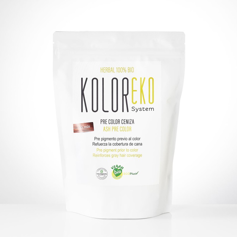 KOLOREKO PRECOLOR CENIZA para tinte natural - Pigmento previo al color, refuerza la cobertura de canas - Tinte 100% ecológico